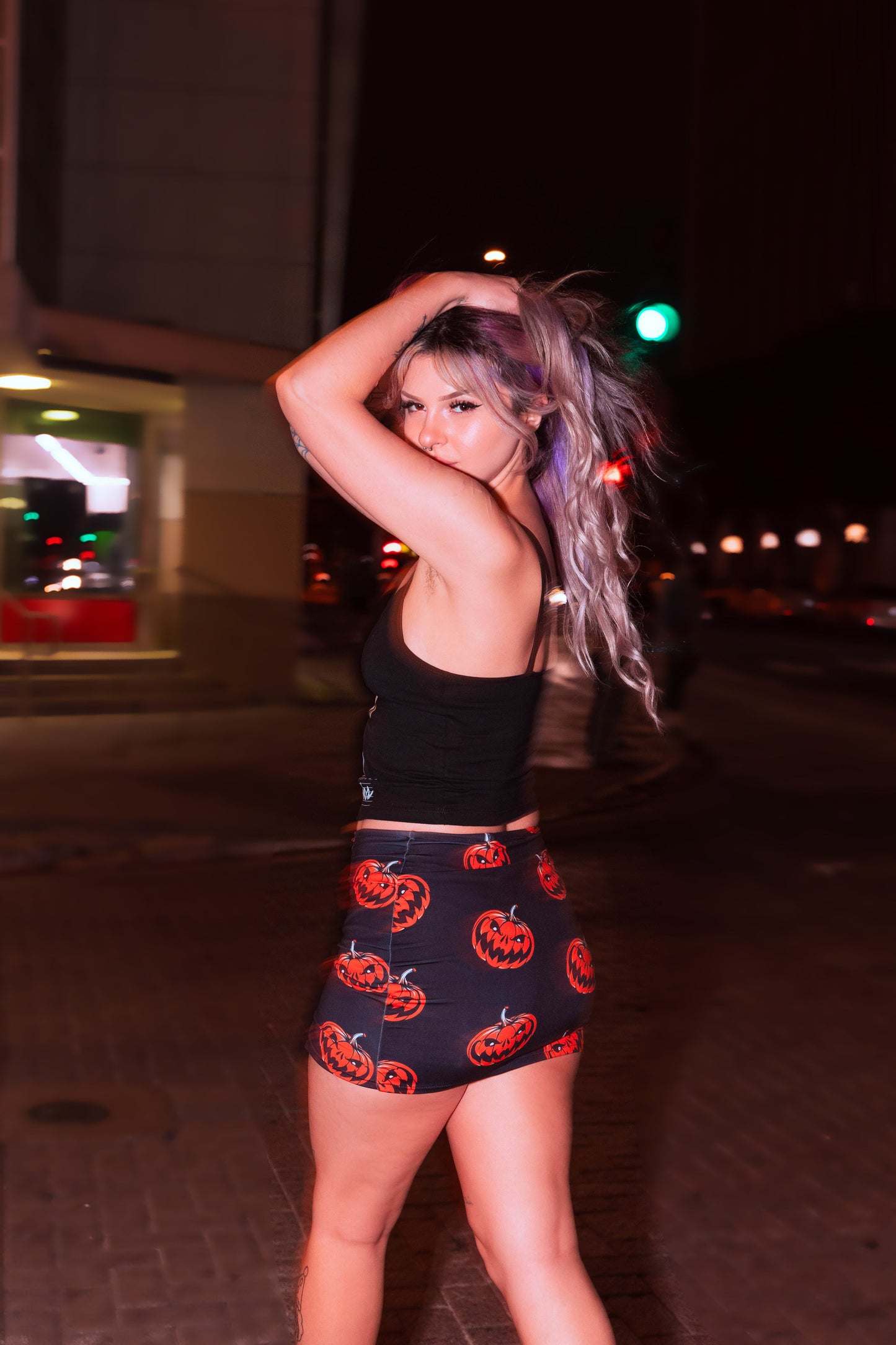 Pumpkins Mini Zip Skirt