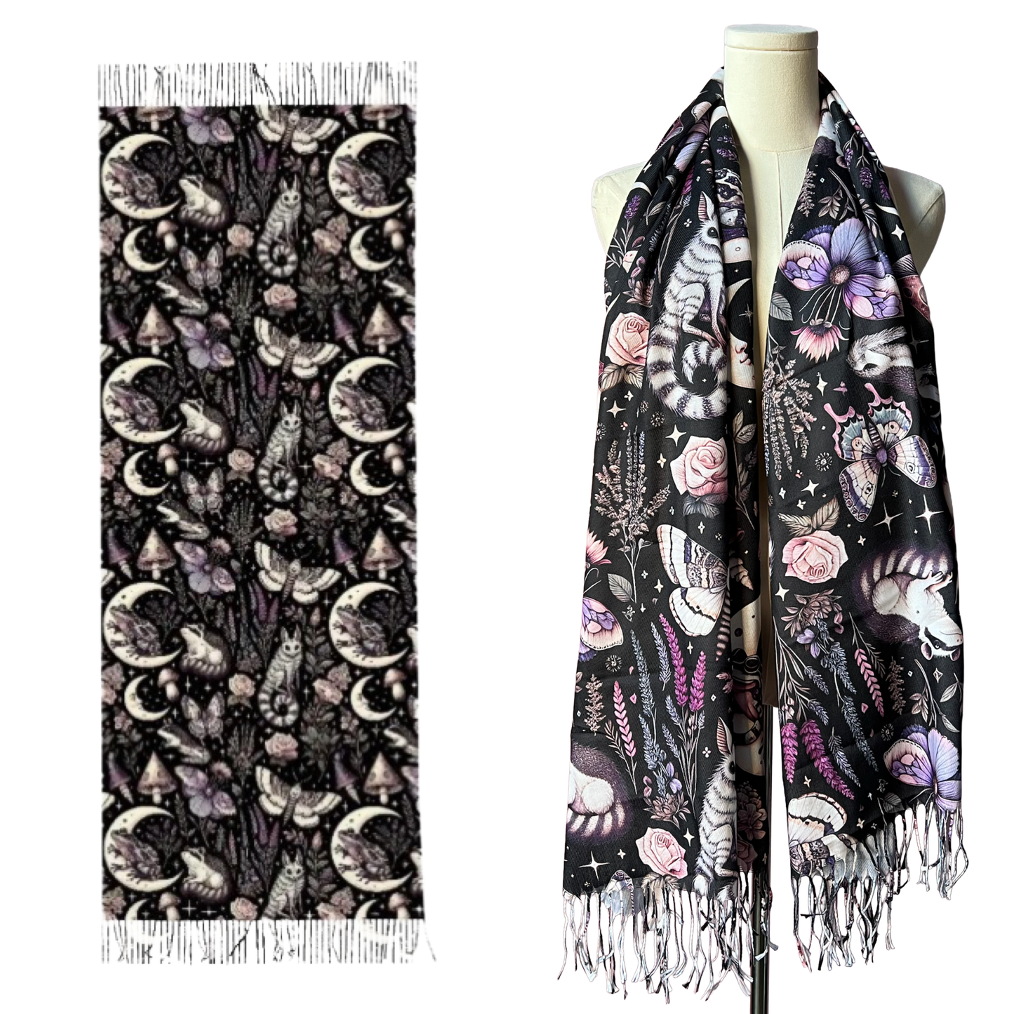 Vegan Scarf - Nighttime Creatures