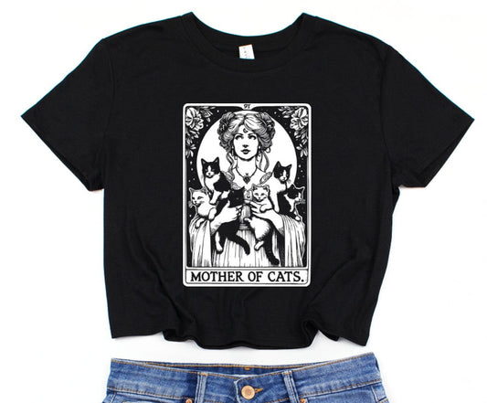 Cropped T-Shirt - Mother of Cats