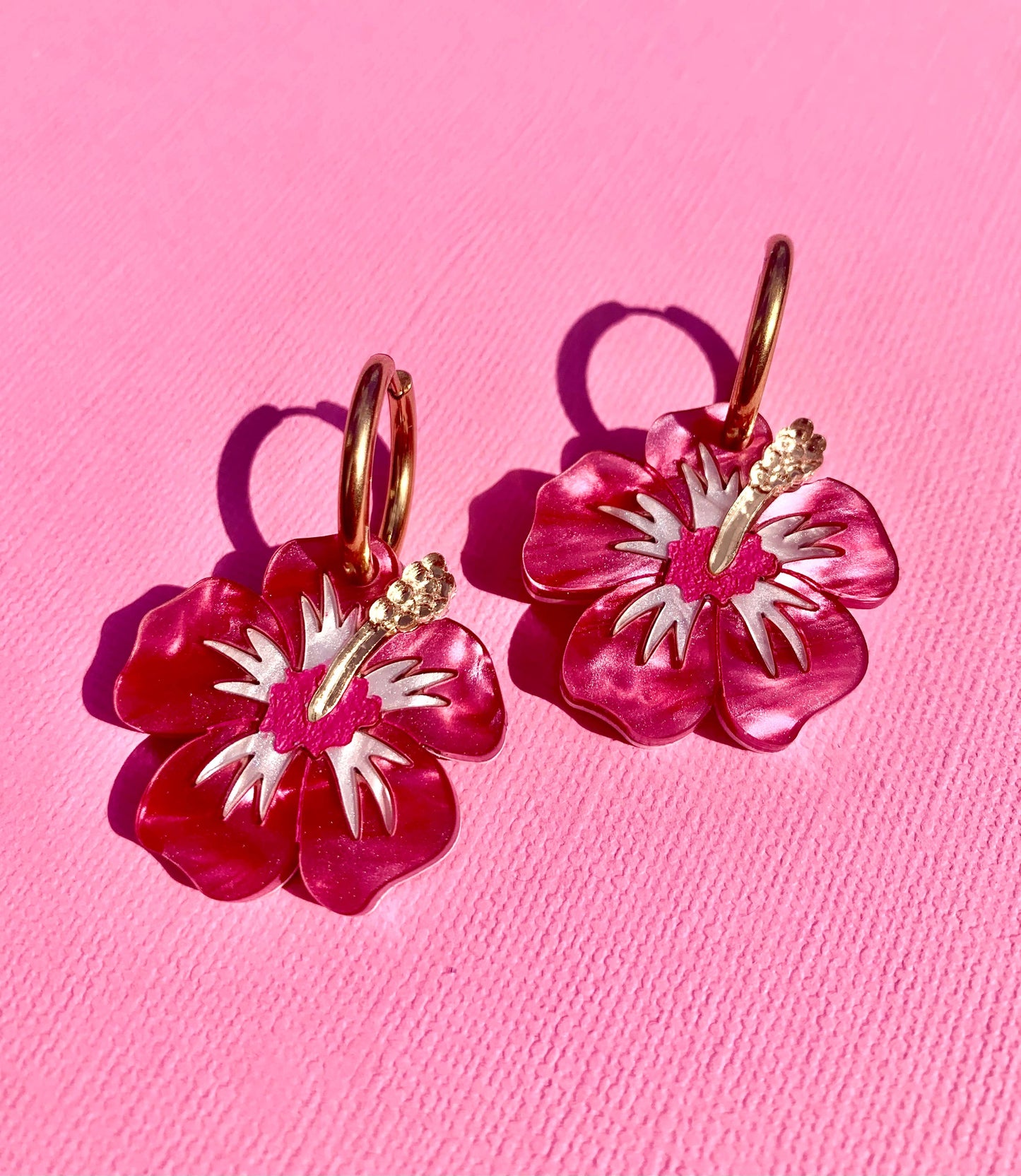 Hibiscus Flower Acrylic Earrings