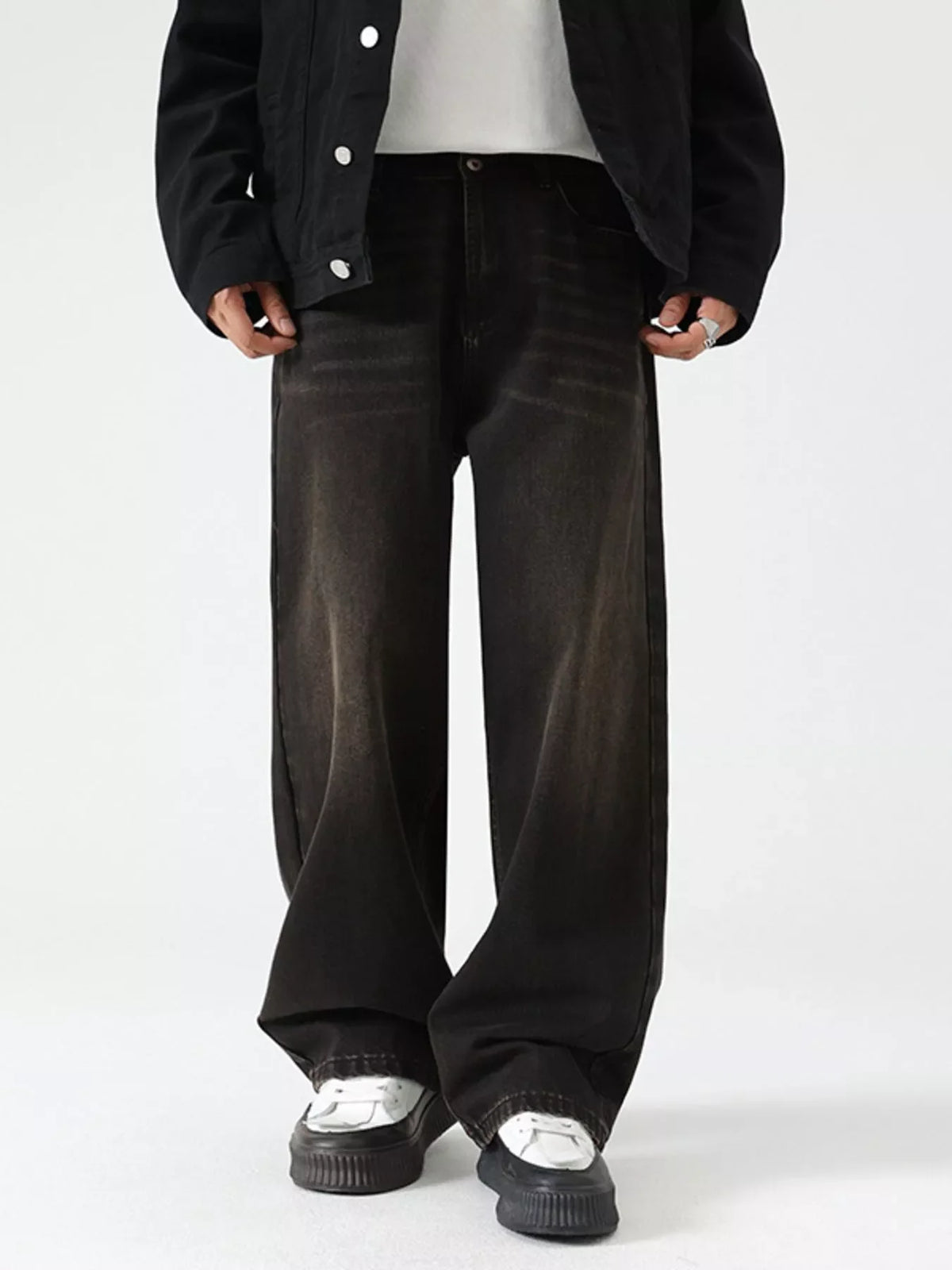 After Midnight Washed Wide-Leg Jeans