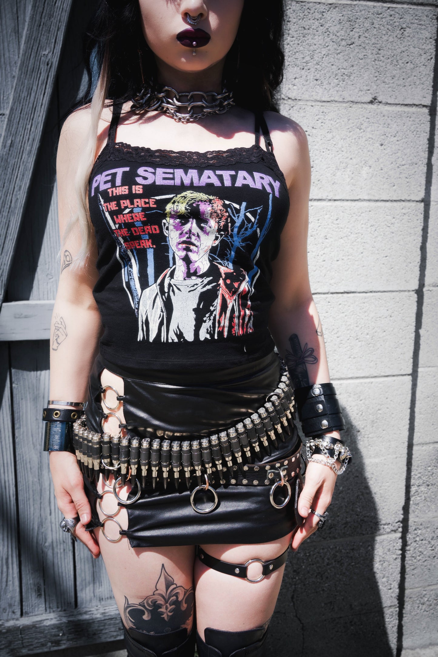 Pet Sematary Cropped Lace Tank