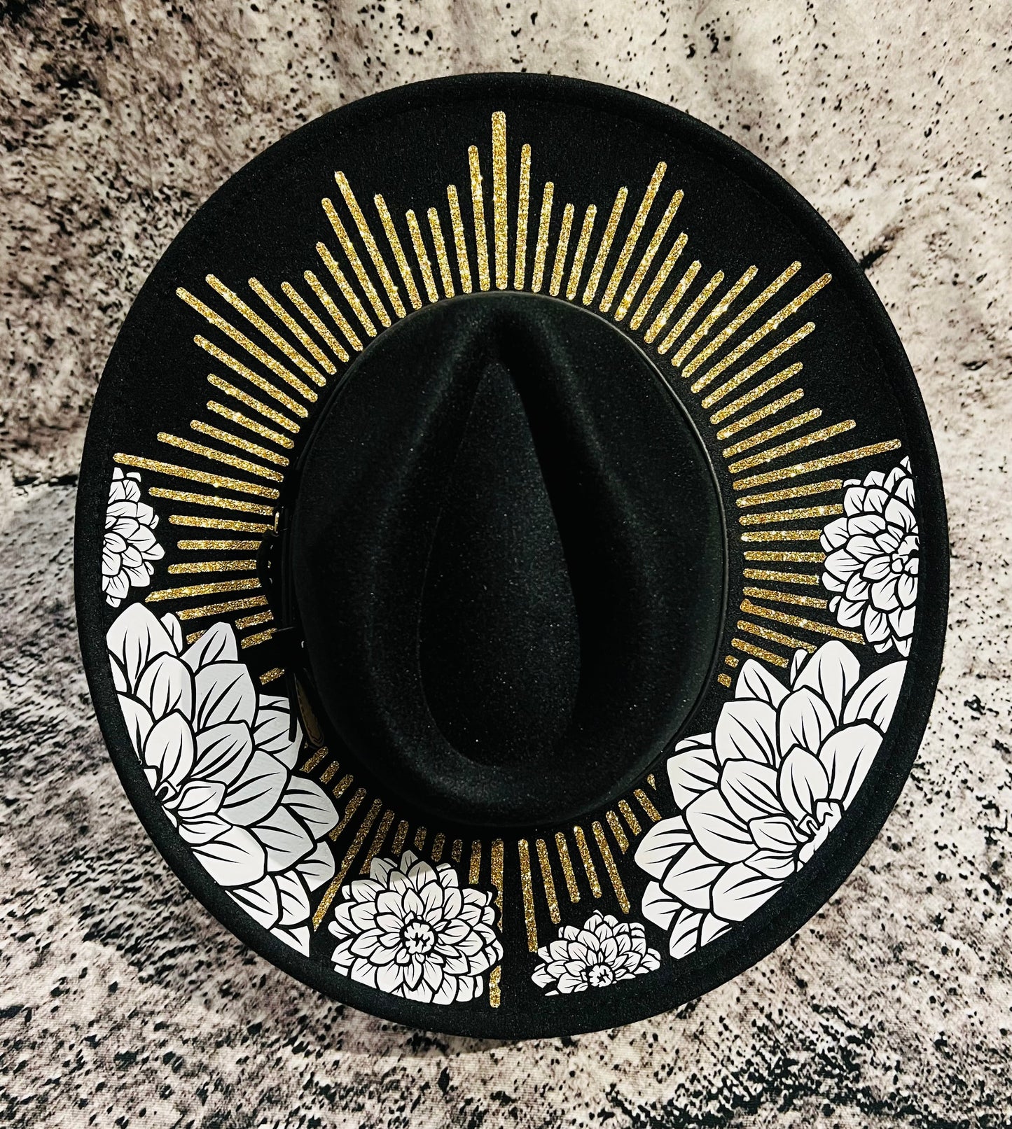 Vegan Felt Hat - XL Brim - Dahlia Burst