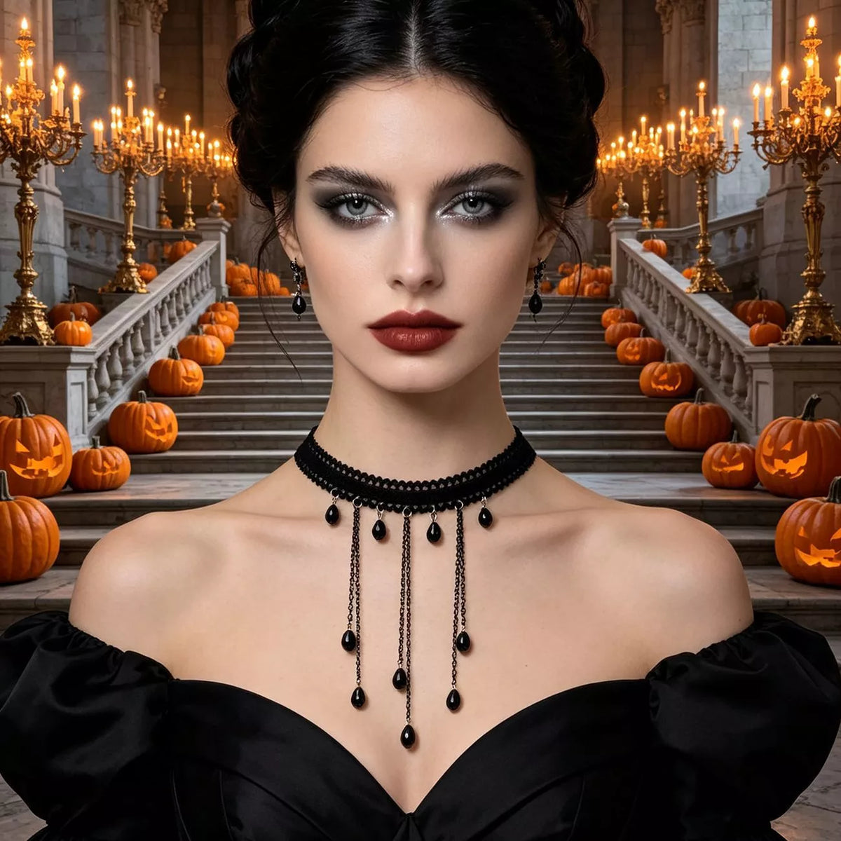 Mourning Drops Gothic Choker