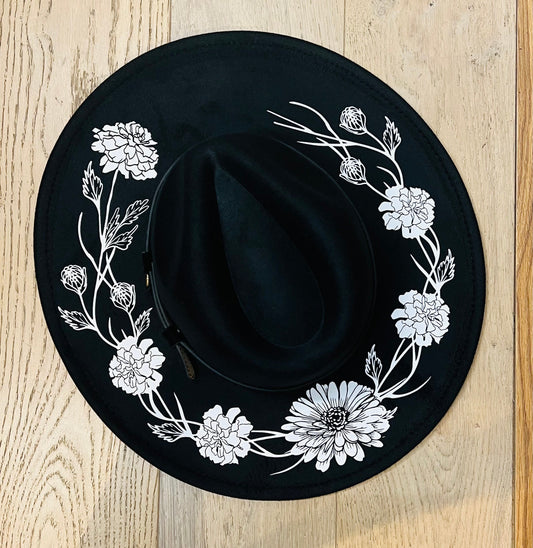 Vegan Felt Hat - XL Brim - Marigolds