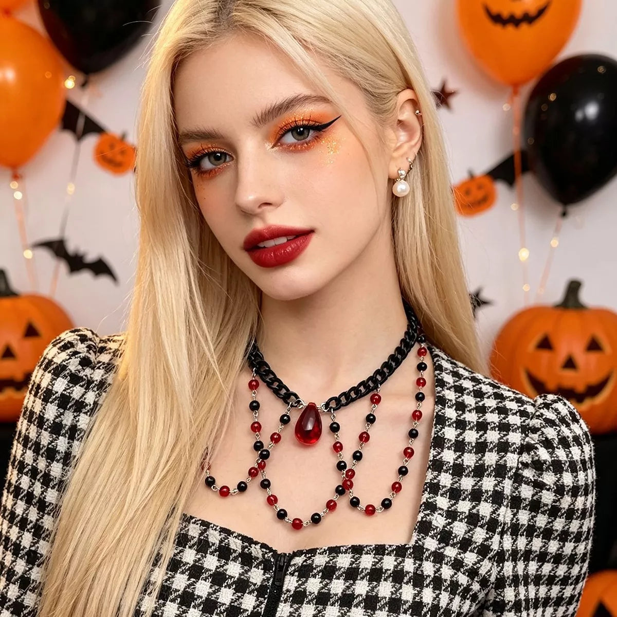 Blood Moon Draped Necklace