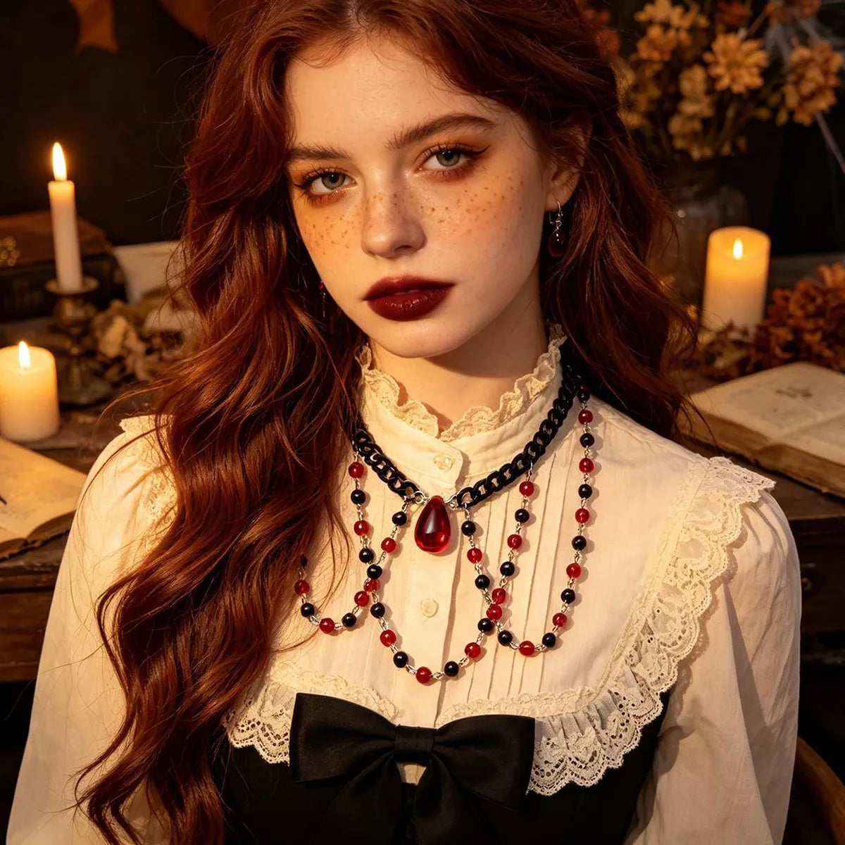 Blood Moon Draped Necklace