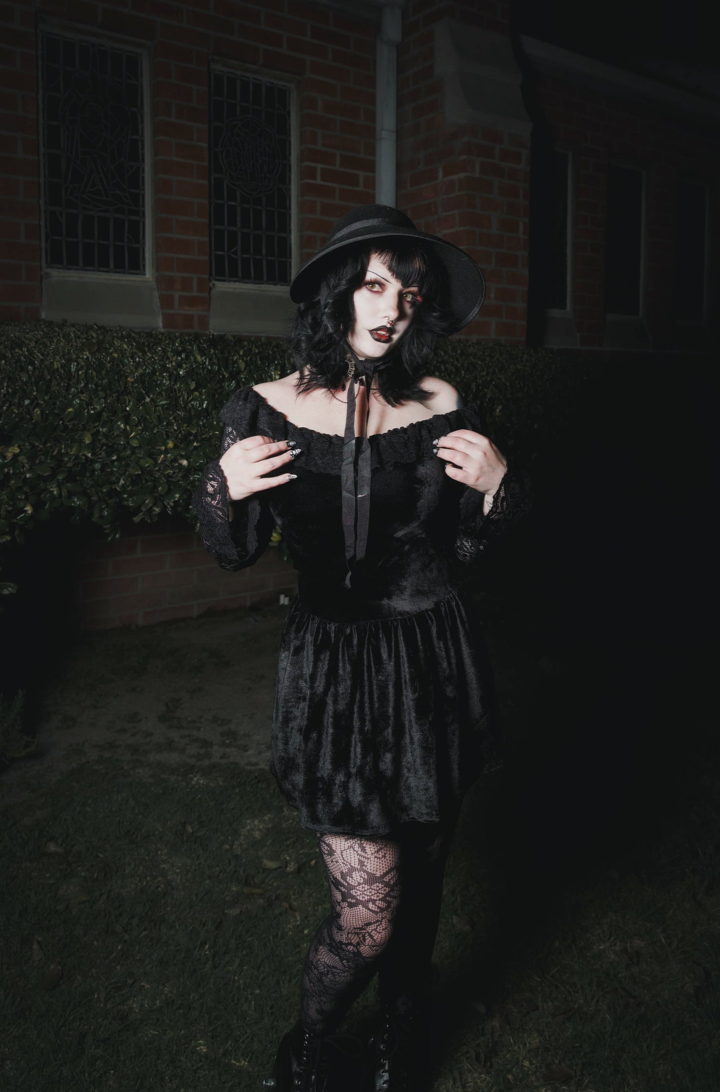 Black Widow Velvet Dress