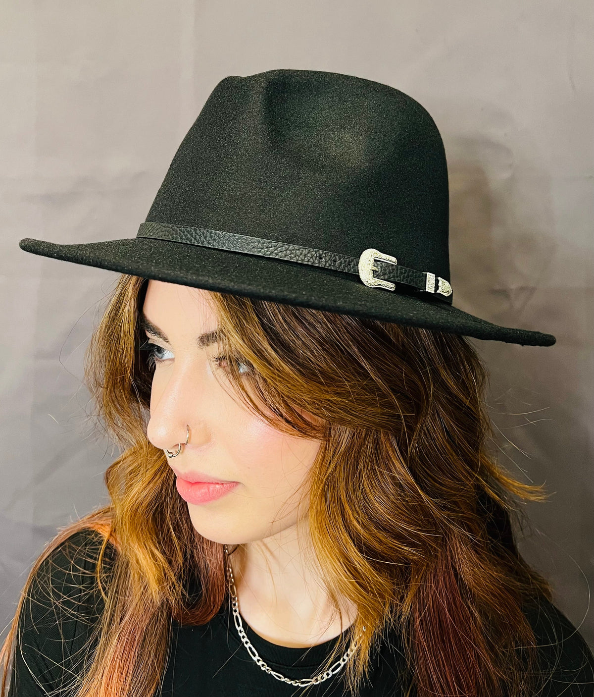 Vegan Felt Hat - Plain - Western Buckle - READY TO SHIP