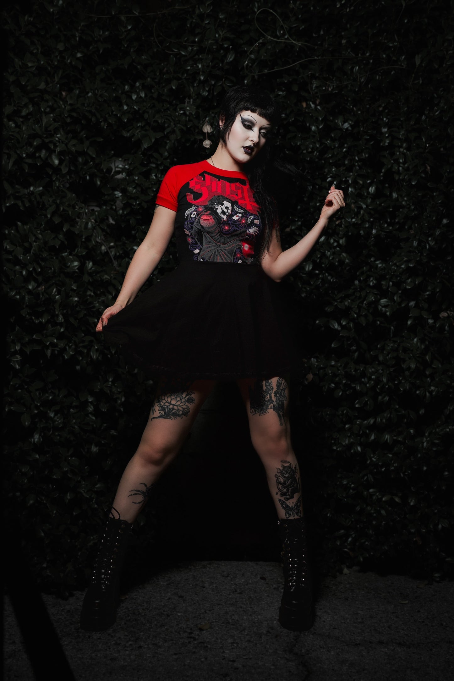 Ghost (Red Sleeves) Baby Doll Dress