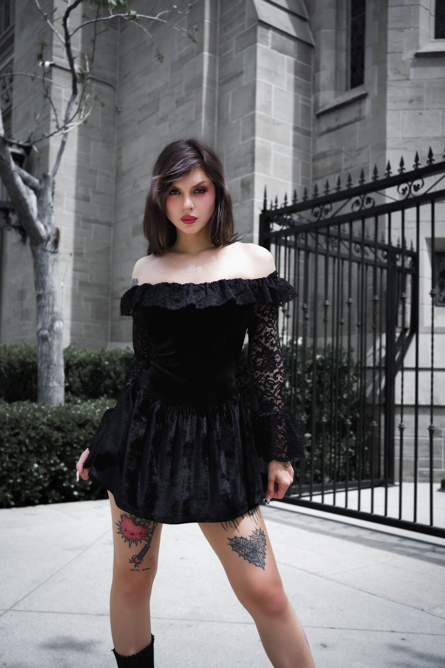 Black Widow Velvet Dress