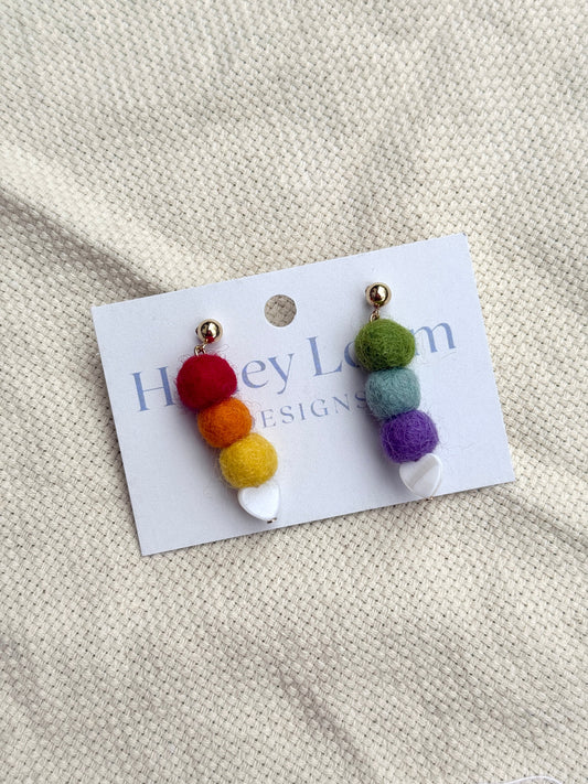 Over the Rainbow Felt Earring