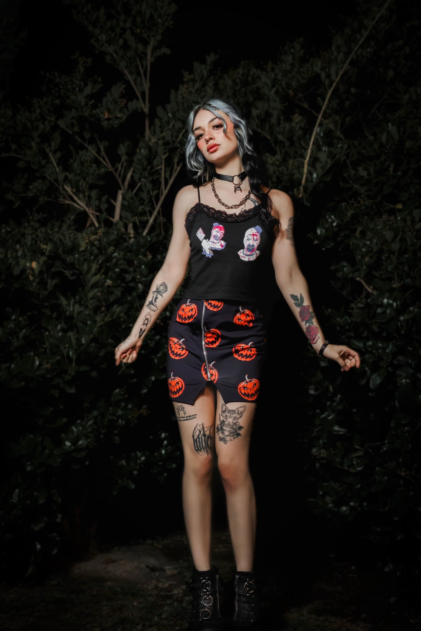 Pumpkins Mini Zip Skirt