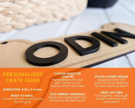 Personalized Dog Bone Crate Name Sign