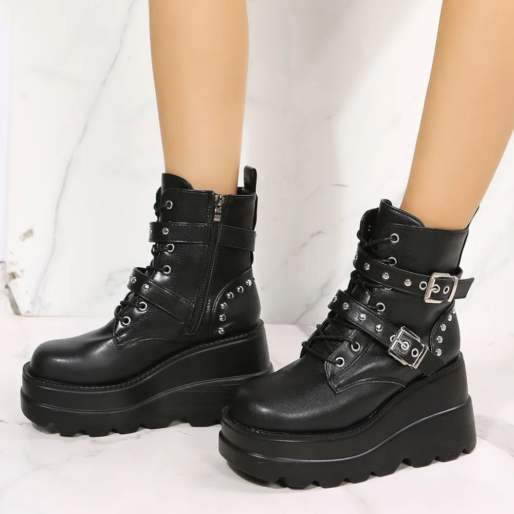 Riot Platform Buckle Boots