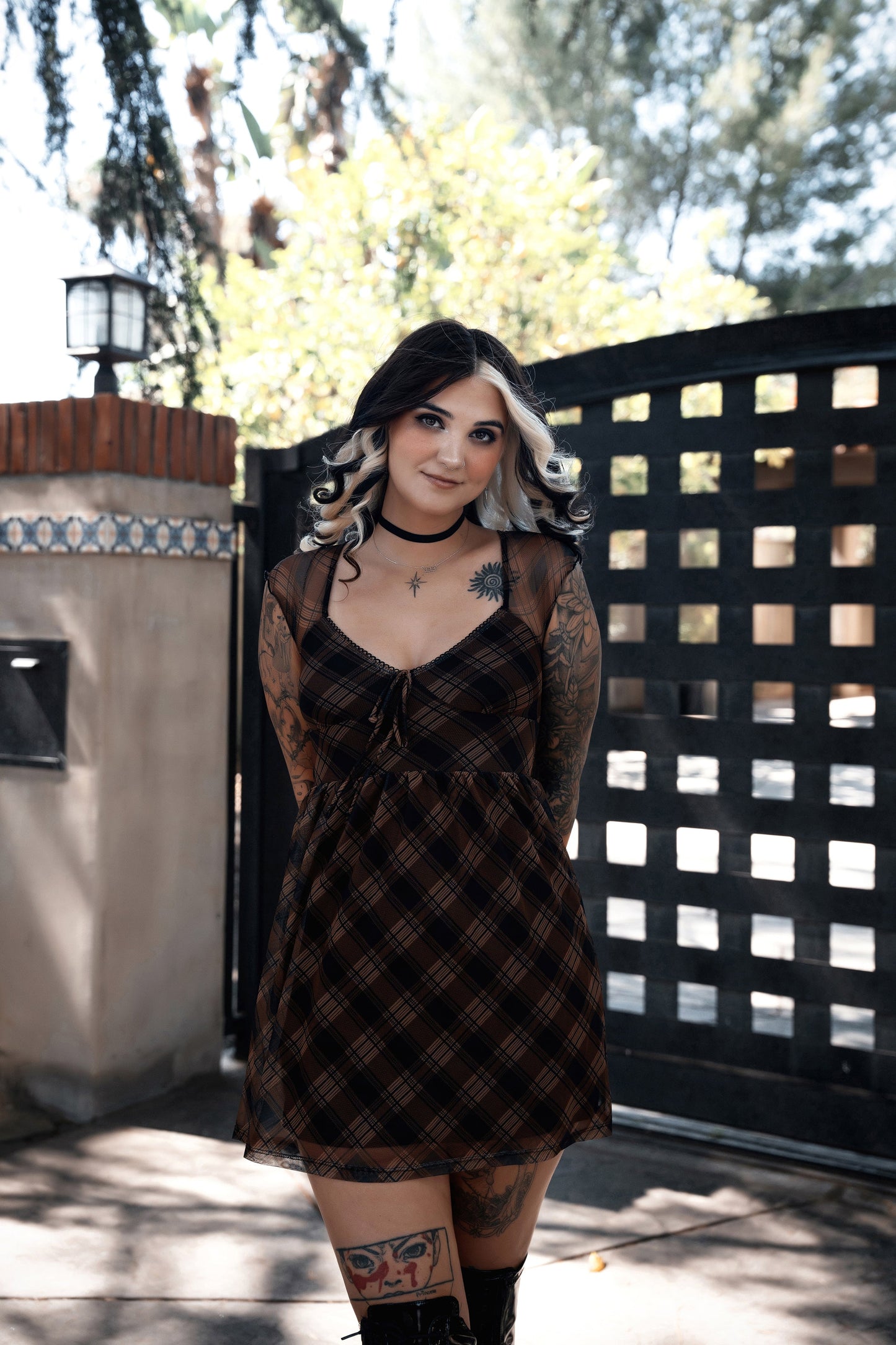 Sweetheart Plaid Mini Dress