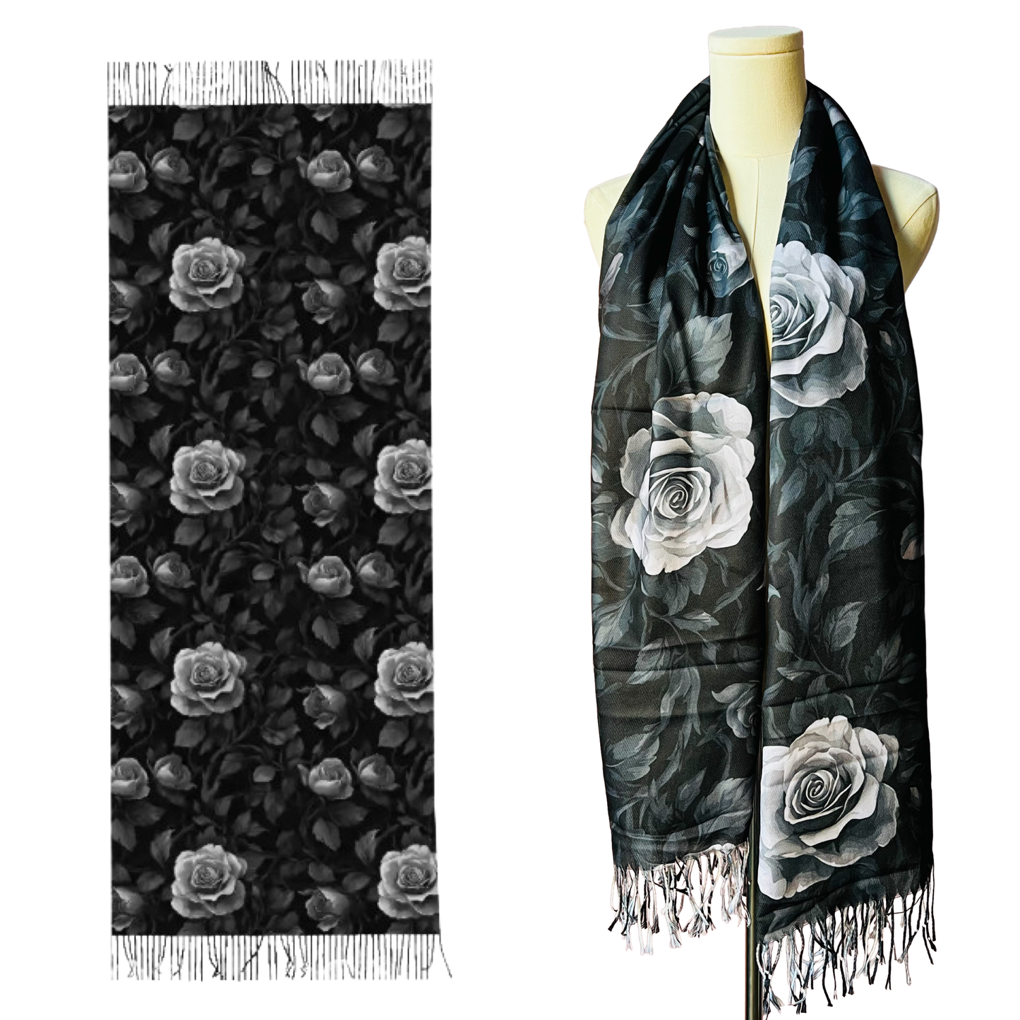 Vegan Scarf - Gothic Roses