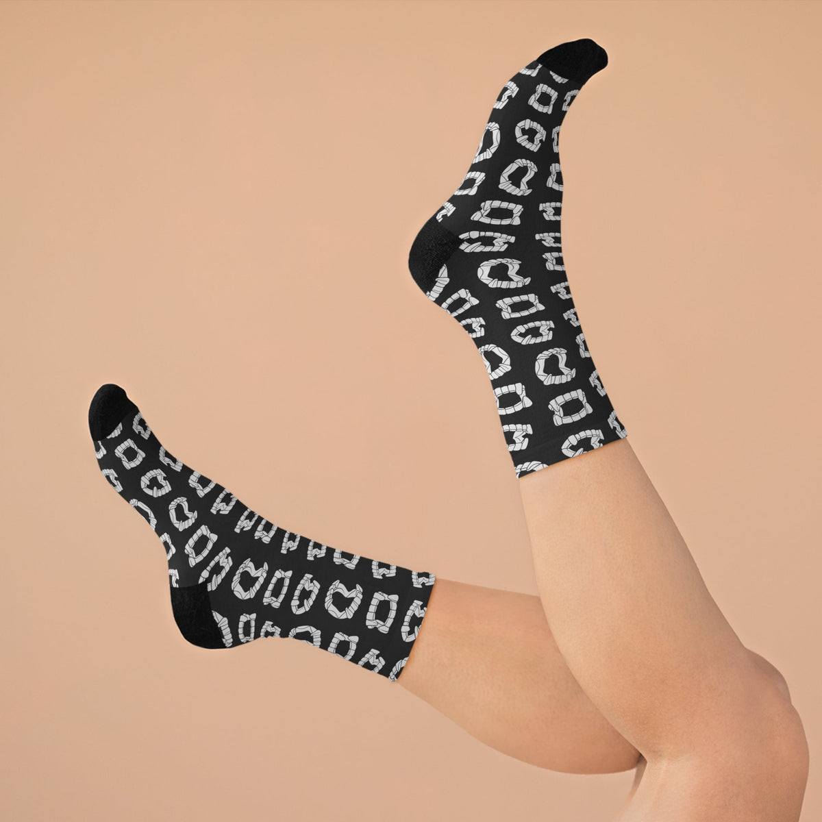 Vampire Teeth Recycled Poly Socks (Adults)