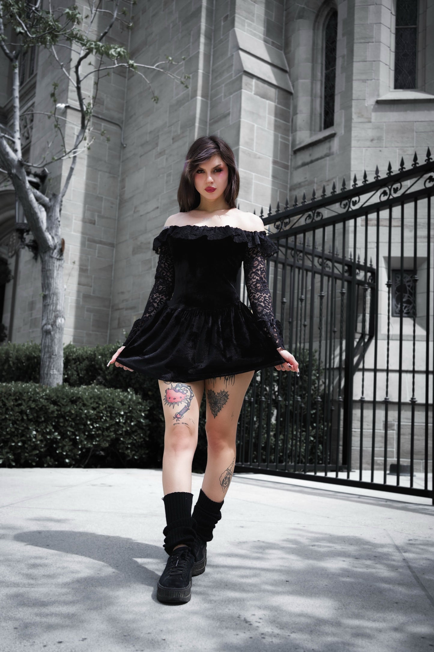 Black Widow Velvet Dress