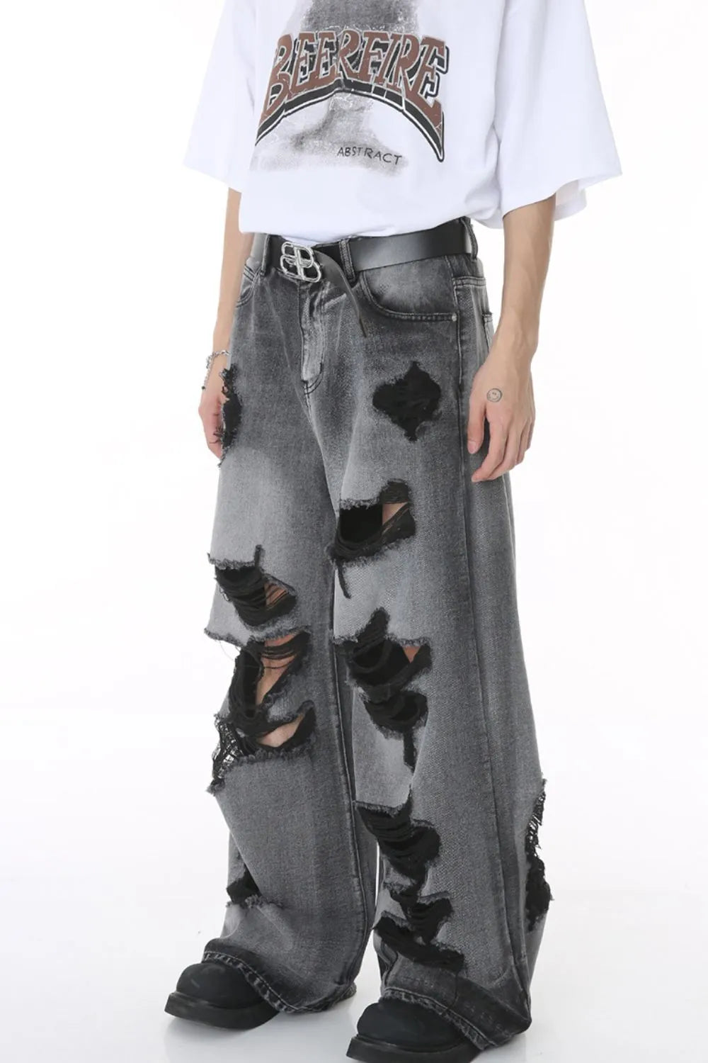 Wreckage Wide-Leg Jeans