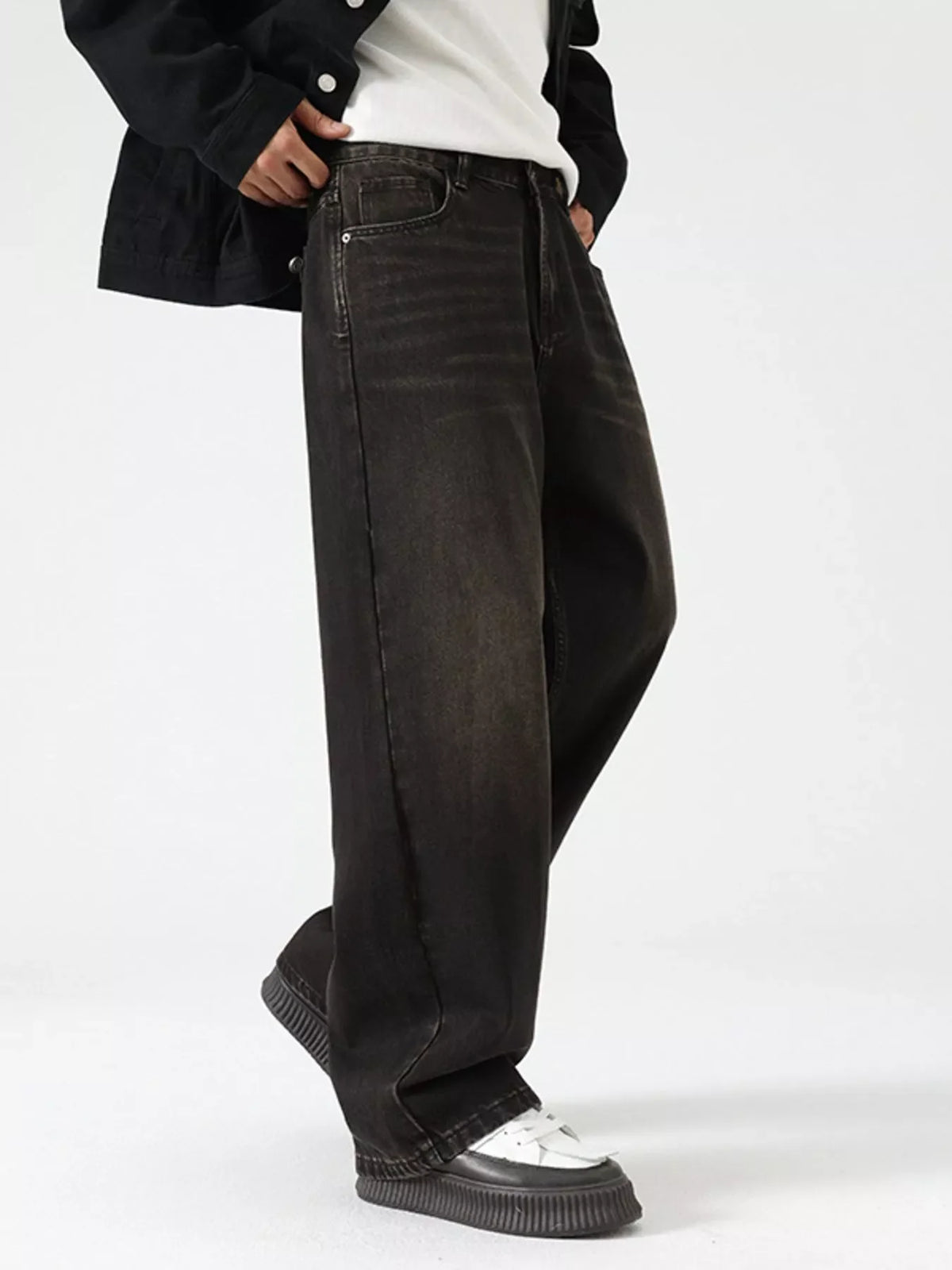 After Midnight Washed Wide-Leg Jeans