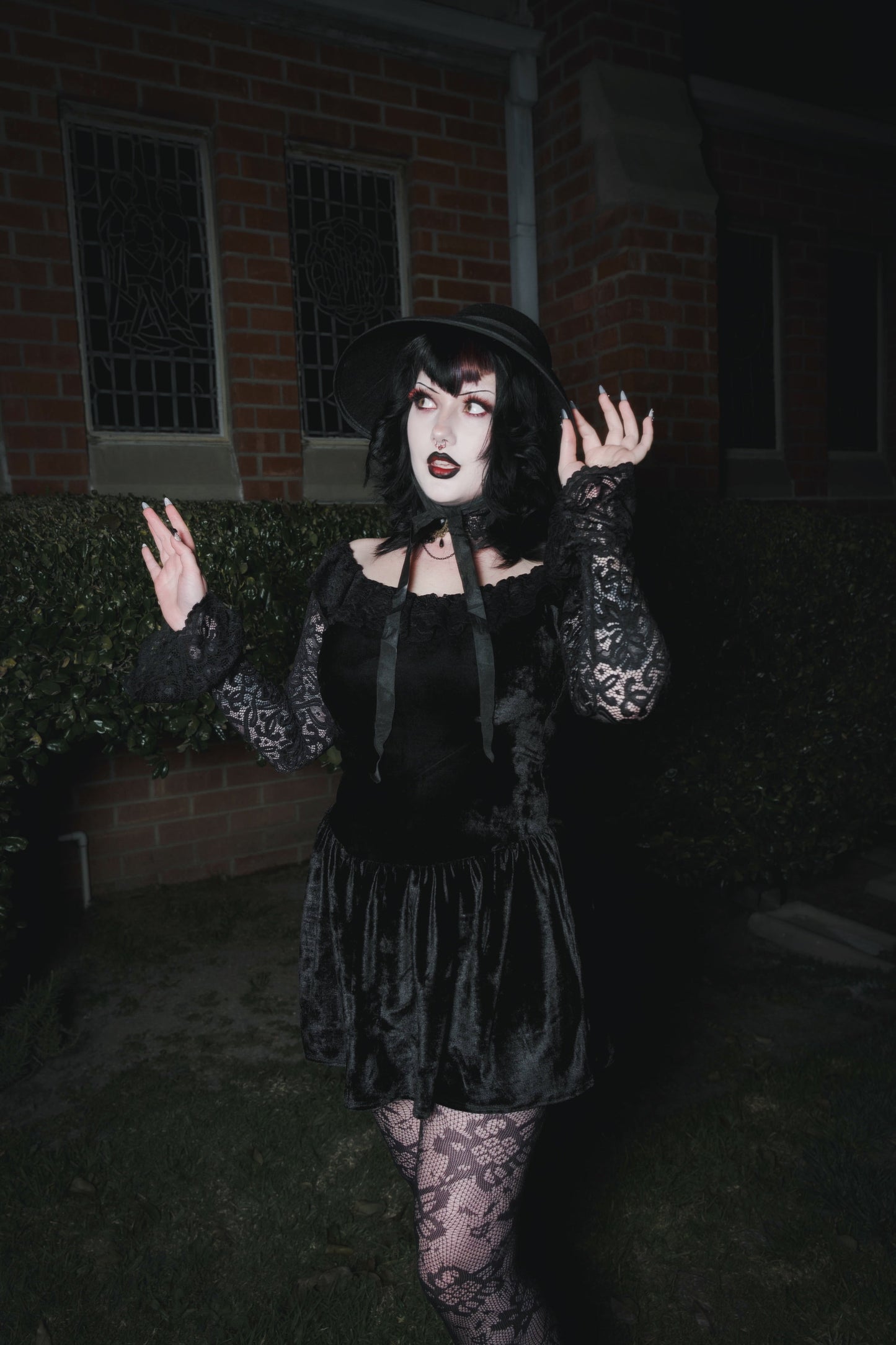 Black Widow Velvet Dress