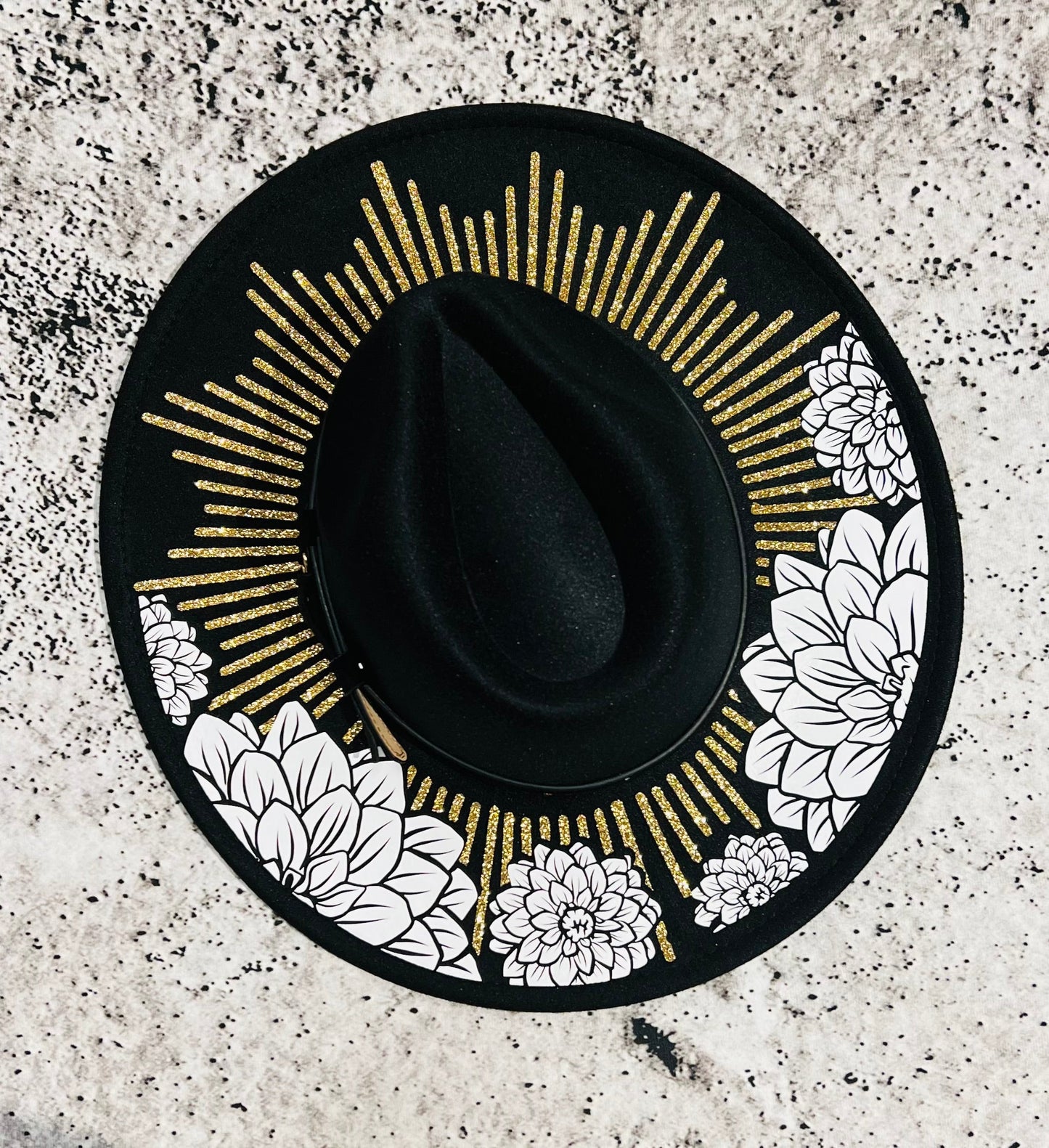 Vegan Felt Hat - XL Brim - Dahlia Burst