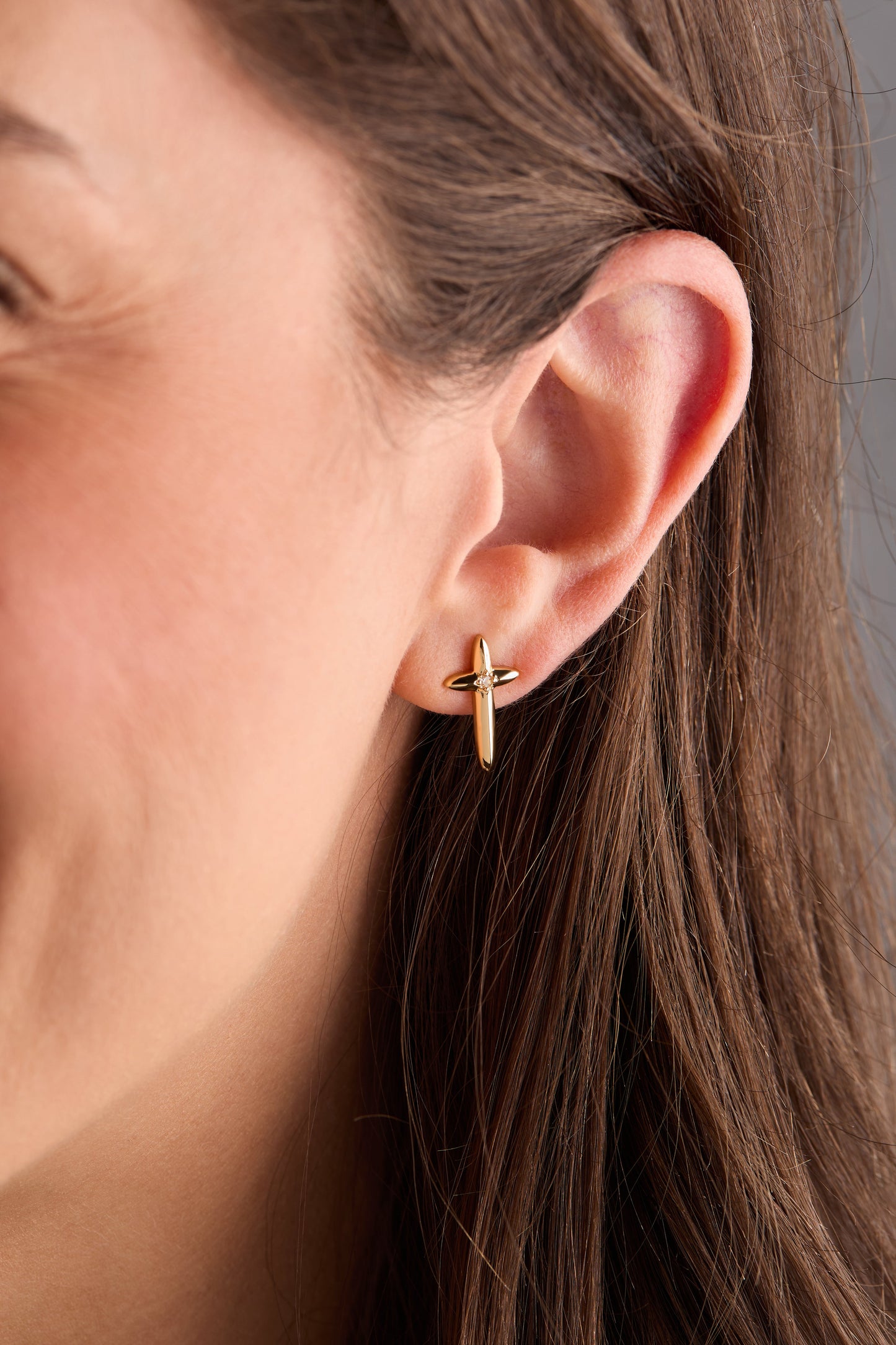 4:13 Cross Stud Earrings