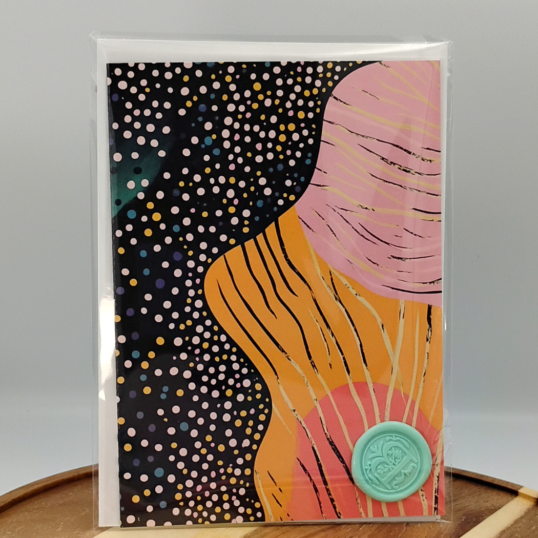 Abstract Dot Greeting Card - Blank Inside