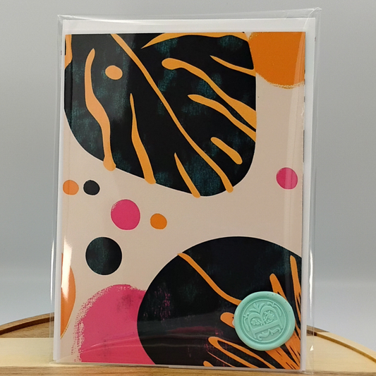 Abstract Leaves Nature Art Greeting Card