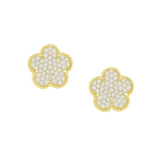 Adeline Clover Pave Stud