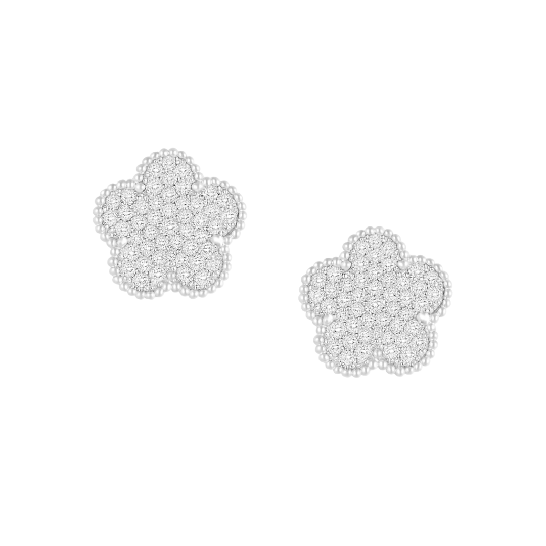 Adeline Clover Pave Stud