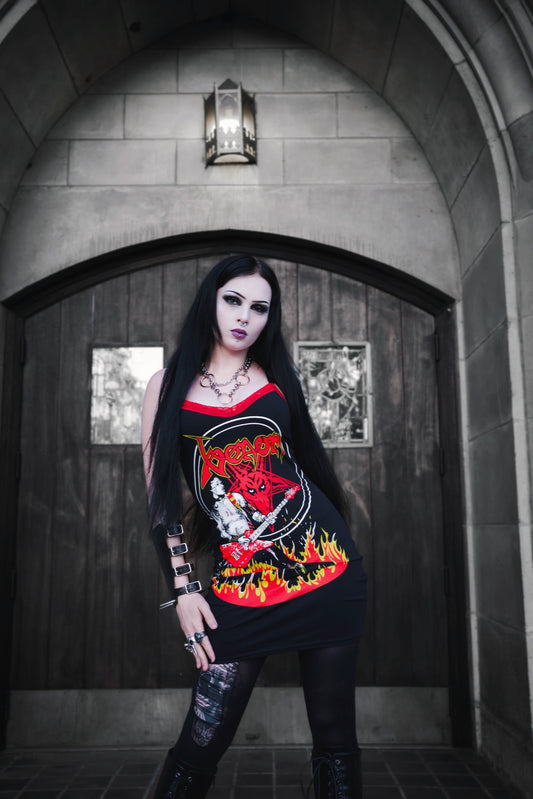Venom Red Lace Strap Dress