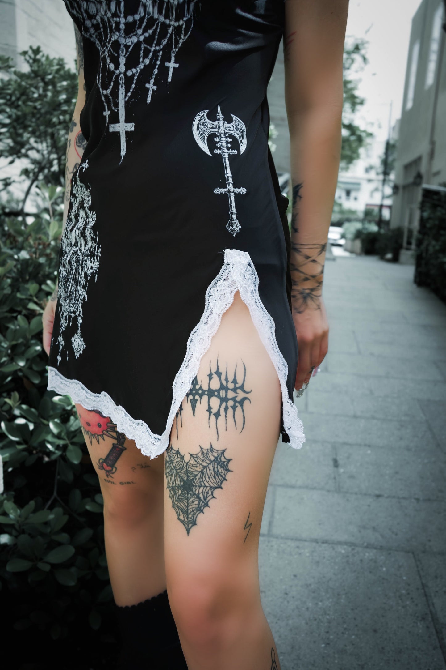 Forbidden Rosary Slip Mini Slip Dress