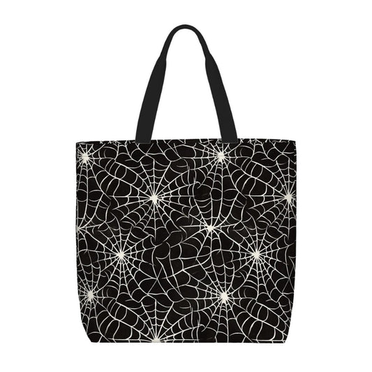 Printed Beach Bag / XL Tote Bag - Spider Webs