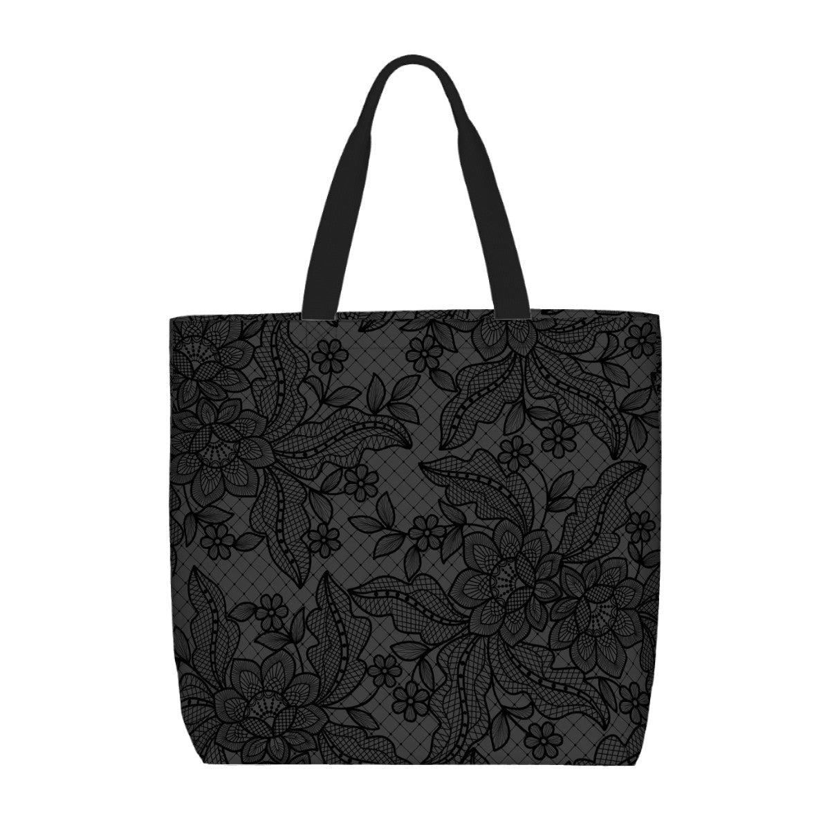 Printed Beach Bag / XL Tote Bag - Floral Lace