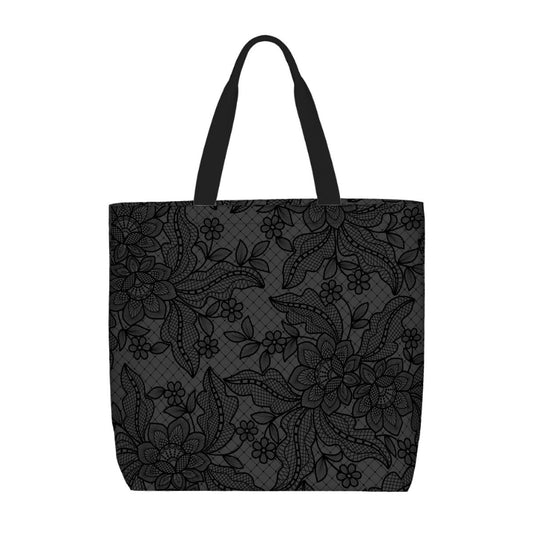 Printed Beach Bag / XL Tote Bag - Floral Lace