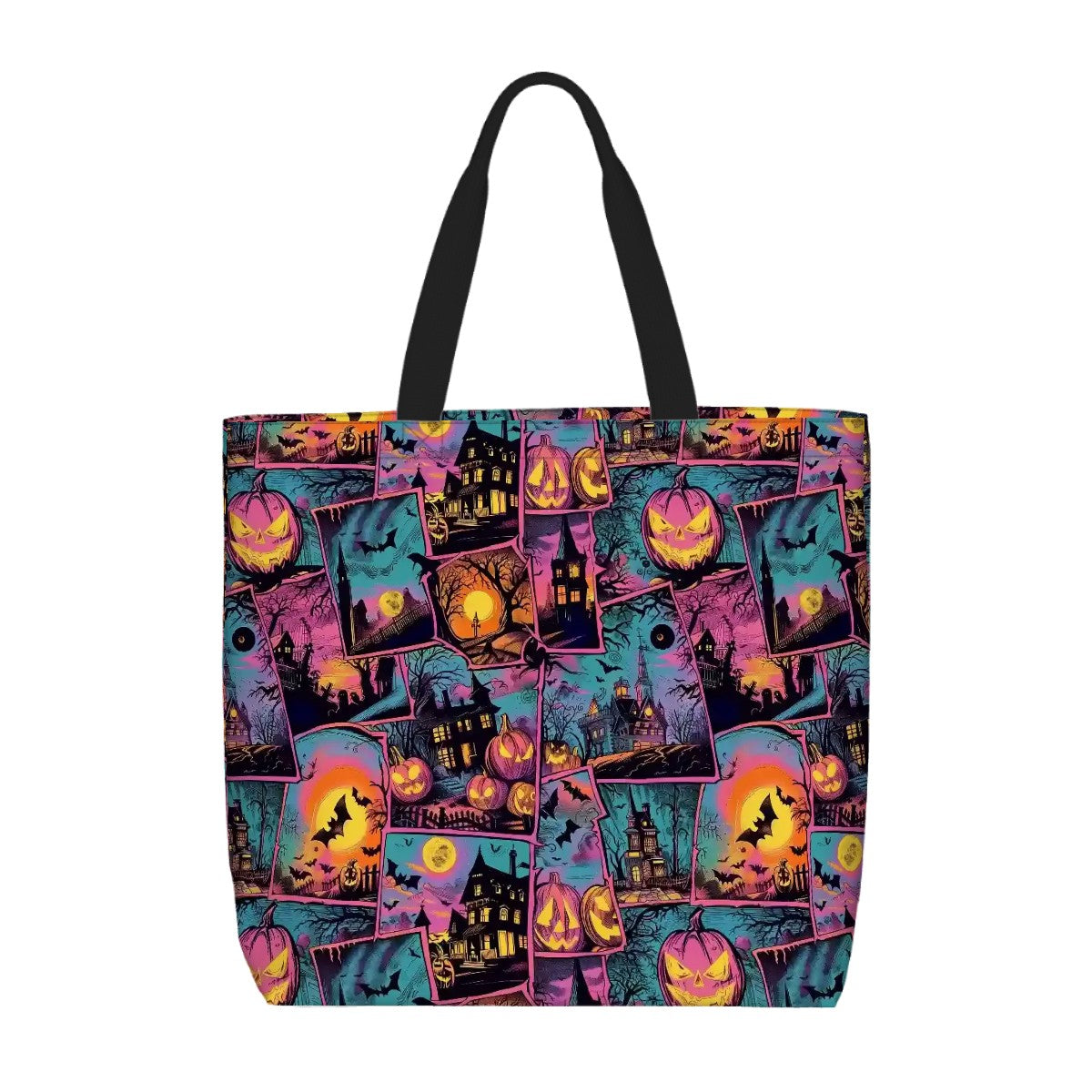 Printed Beach Bag / XL Tote Bag - Retro Halloween