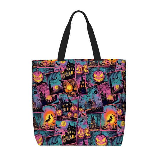 Printed Beach Bag / XL Tote Bag - Retro Halloween