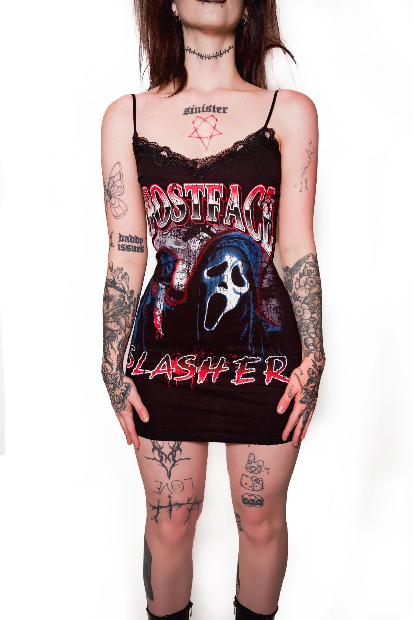 Ghostface Lace Strap Dress