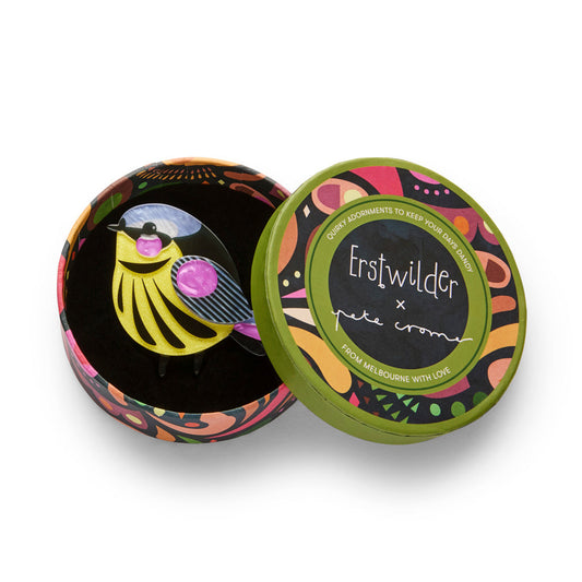 The Melodious Magnolia Warbler Brooch GIFT With PURCHASE by Erstwilder