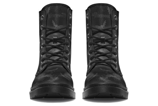 Vegan Ankle Boots - Distressed Bats