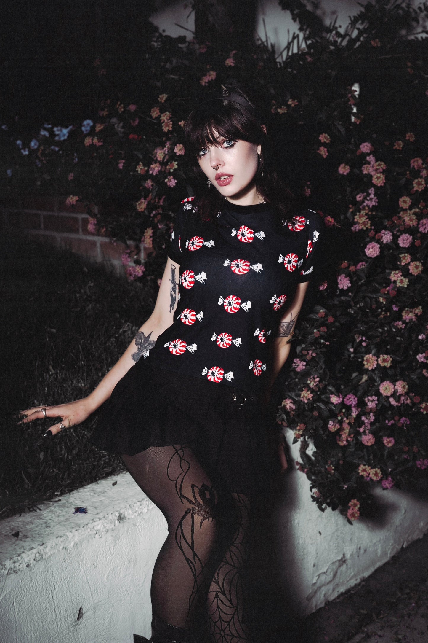 Eyecandy Print Ringer Tee