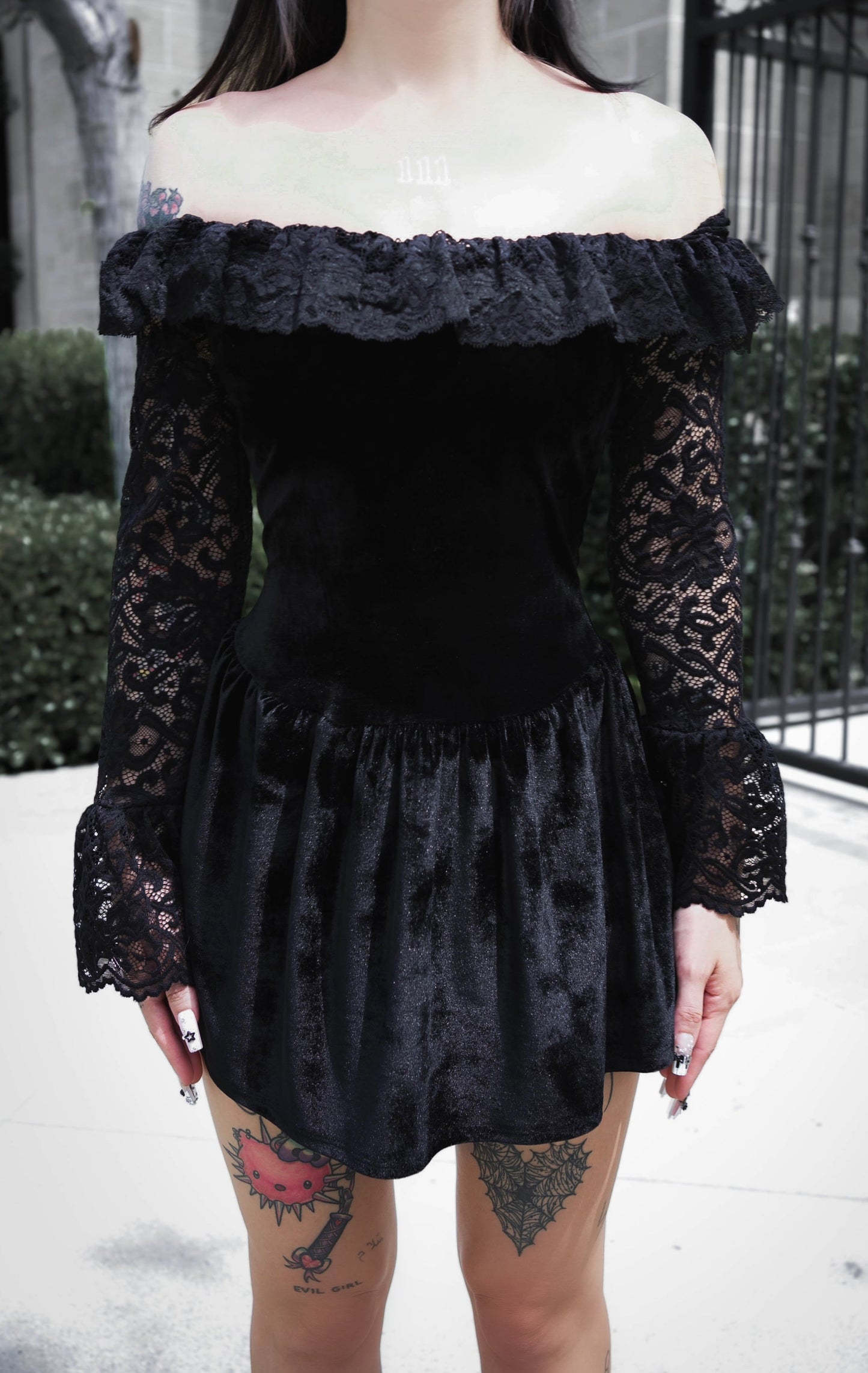 Black Widow Velvet Dress