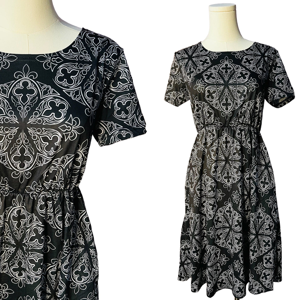 T-shirt Dress - Gothic Ornaments
