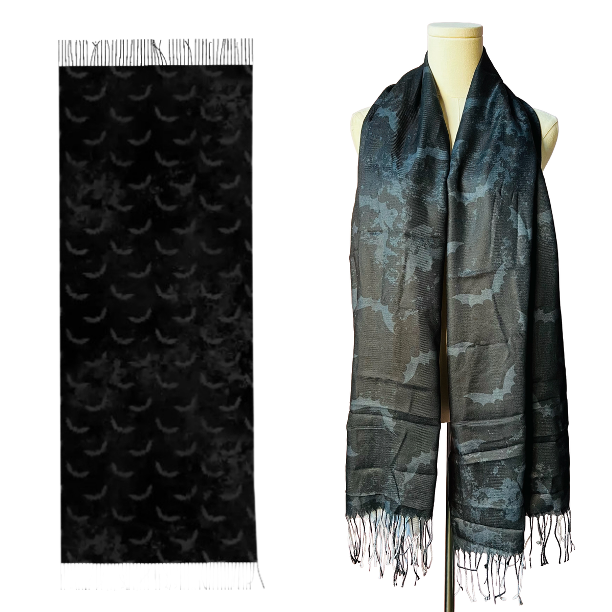 Vegan Scarf - Distressed Bats