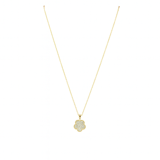 Adeline Clover Pave Pendant Necklace