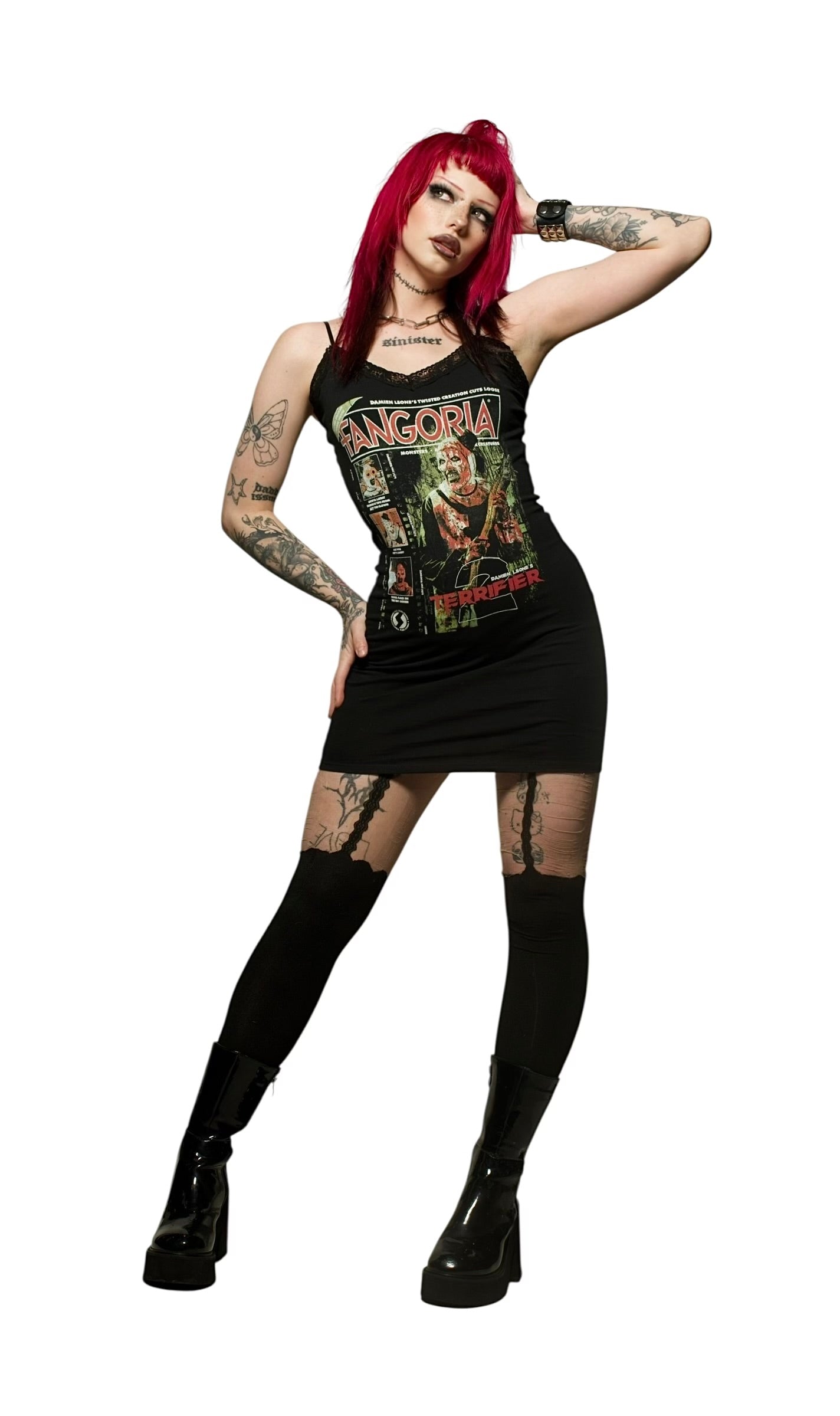 Terrifier X Fangoria Magazine Cover Lace Strap Dress