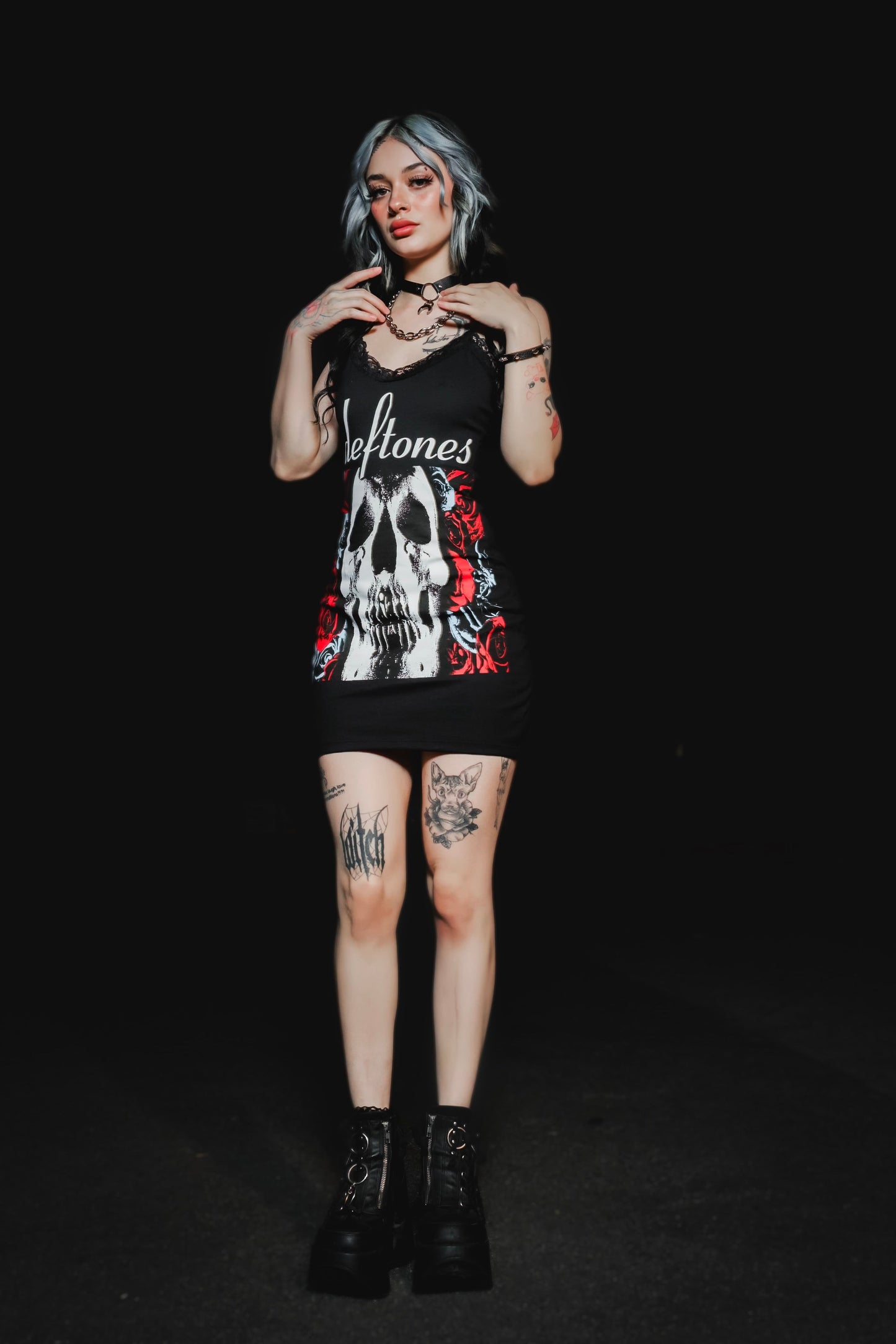 Deftones Lace Strap Dress