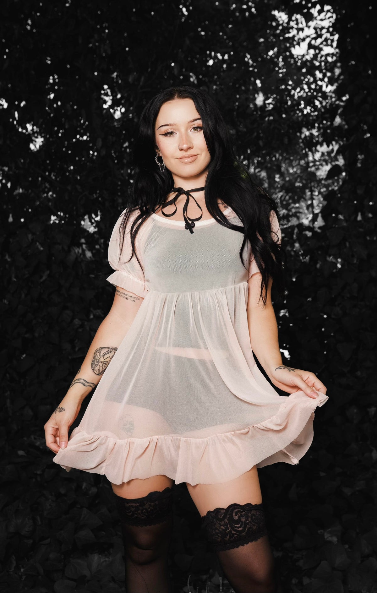 Blush Mesh Babydoll Dress